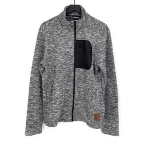 KAVU Full Zip Sweater Jacket Heather Grey M